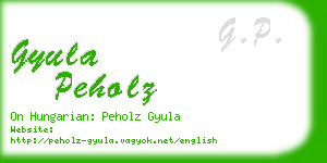 gyula peholz business card